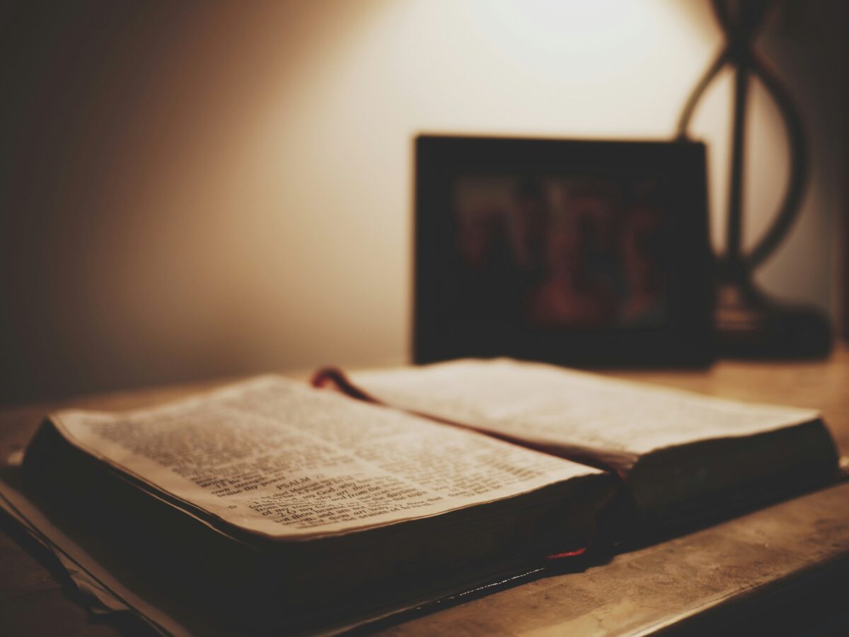 Bible on a desk