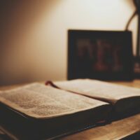 Bible on a desk